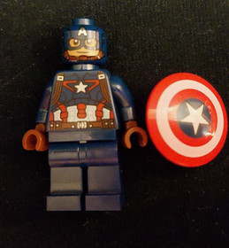 LEGO Captain America Minifigure & Maroon Shield 6865 Marvel Avengers sh014