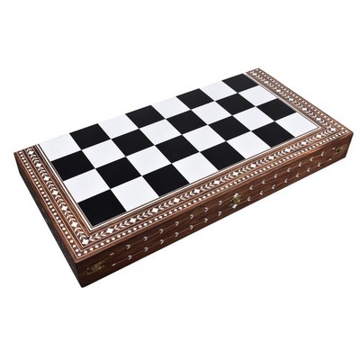 24'' großes klappbares Schachbrett aus Holz   goldenes Rosenholz und Acryl-Elfen