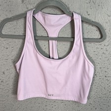Set Active Womens Size Medium Lilac Purple Racerback Sports Bra Athletic