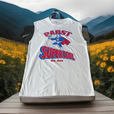New Pabst Blue Ribbon Super Cool Beer Mens PBR Vintage Classic Medium