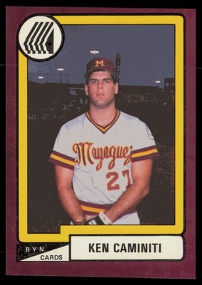 1988-89 BYN Puerto Rico Winter League #M-16 Ken Caminiti INDIOS DE MAYAGüEZ