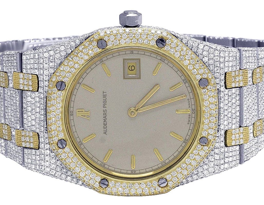 Audemars Piguet — Ladies Audemars Piguet Royal Oak 33MM 18K/Steel Two Tone Diamond Watch 10.75 Ct