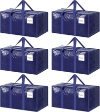 6 Pack Extra Heavy Duty Large Moving Bags with Strong Zipper  Comfortable Hand