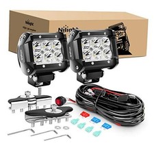 2PCS 4 Inch 18W Spot led Pods Led Pods Wiring Harness Pillar Hood Bracket