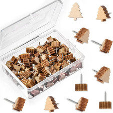 80pc Wooden Push Pins: Decorative Thumb Tacks for Cork Boards  Crafts