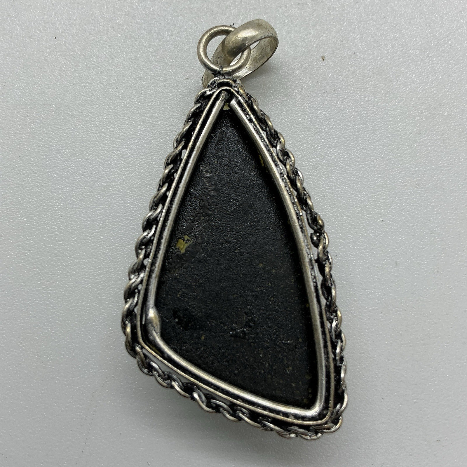 Triangular Shaped Baltic Amber Gemstone Silver Pl… - image 4