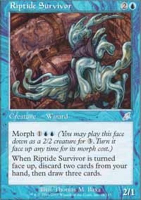 MTG Riptide Survivor - Foil, Scourge, Heavily Played, English
