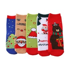Christmas Socks for Boys  Girls - Warm Fuzzy Socks 5 Pairs 6-8 Year