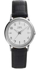 New Timex Marlin Classic Vintage Stainless Steel Leather 34mm Watch TW2Y37600