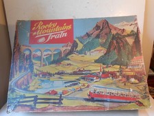 TECHNOFIX ROCKY MOUNTAIN TRAIN SET 312 WIND UP WESTERN GERMANY 2 CARS KEY