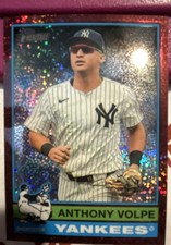 2025 Topps Heritage - SSP Anthony Volpe #429 Chrome Burgundy Sparkle Refractor