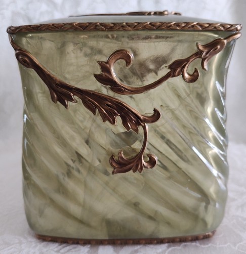 CROSCILL HOME Hand Painted Faux Marble Hollywood Regency Style Tissue Box Cover - Picture 5 of 9