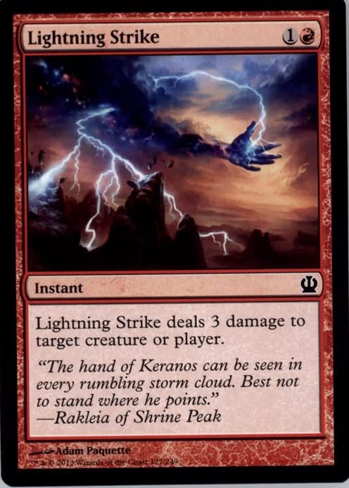 Lightning Strike 127 Common Theros Magic: The Gathering Lightly Played
