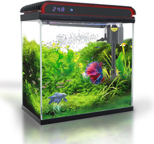 Glass 5 Gallon Fish Tank Aquarium - Smart Self-Cleaning Starter Kit with 3-Color