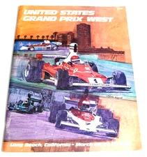 Signed 1976 US Long Beach Grand Prix Original Program, Juan Fangio & Milt Minter