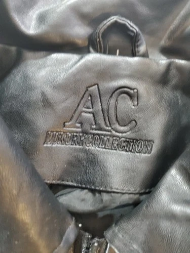 AC Luxury Collection Men’s Black Leather Jacket Size Large Made In Italy image 4