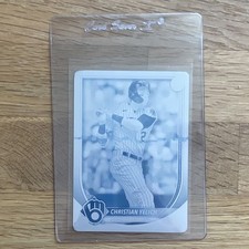 Topps 2025 Bowman Christian Yelich #67 Cyan Printing Plate 1/1 Brewers