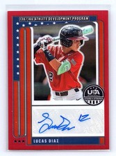 Lucas Diaz 2024 Stars & Stripes USA Baseball 13U/14U National Team Auto Red #/99