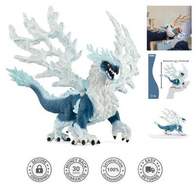 Chill and Conquer with the 8'' Ice Dragon Action Figure - Movable Wings Included