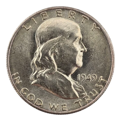 UNC 1949 S Franklin Half Dollar Us Silver Coin Uncirculated San Francisco Mint