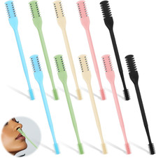 10 Pcs 2 in 1 Manual Nose Hair Trimmer, 360  Rotating Nasal Hair Cutter with Ear