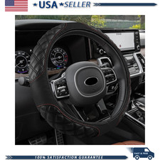 Car Steering Wheel Cover 15 Inches Non-slip Leather Protectorcolor Black Car Steering Wheel Cover 15 Inches Non-slip Leather Protectorcolor Black