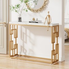 Faux Marble Console Table for Entryways
