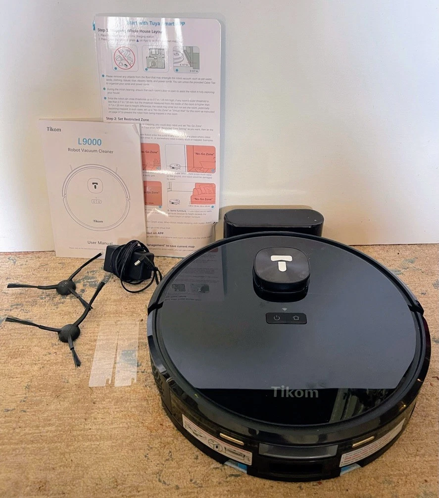 Tikom L9000 Robot Vacuum & Mop Combo With Lidar Navigation with charger base