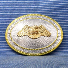 Western Southwestern Eagle Belt Buckle Large Ornate Rhinestones Vtg 90s .TYC583