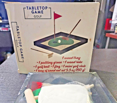 Mini Golf Set w/ Real Sand, Putter & Green and Golf Ball, New in Sealed Package