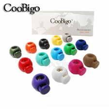 Plastic Cord Lock Stopper Round Ball Spring Toggle Clip DIY Face Mask Lanyard