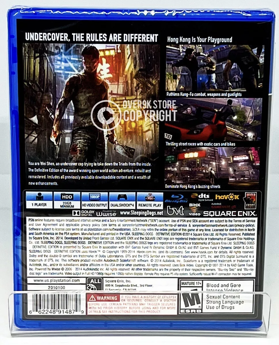 Sleeping Dogs Definitive Edition PS4 (New & Sealed)