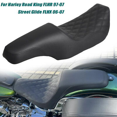 2-UP Profiler Seat Black For Harley 97-07 Road King FLHR Street