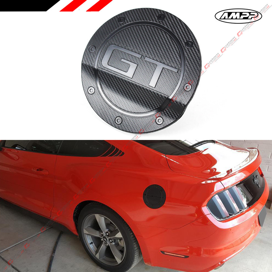 For 15-23 Ford Mustang 3D GT Carbon Fiber Texture Add-on Gas Fuel