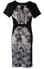 AC COLLECTION Womens Black & White Floral Print Bodycon Dress Ladies XS 8 BNWT