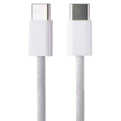 60W C-C Braided Cable (1M/3.3-Ft) A2795 - White iOS/Android Charging cable 10pk