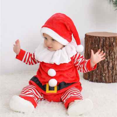Langarm Strampler und Hut für Baby Junge und Mädchen, Weihnachtsoutfit
