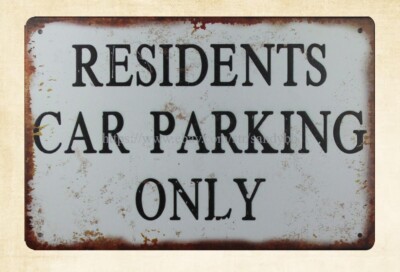 Residents Car Parking Only metal tin sign wall decor | eBay