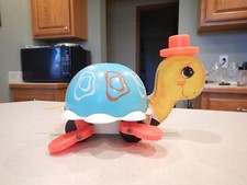 Vintage Fisher Price Toy Pull Along Turtle Circa 1962 # 773 Made in USA