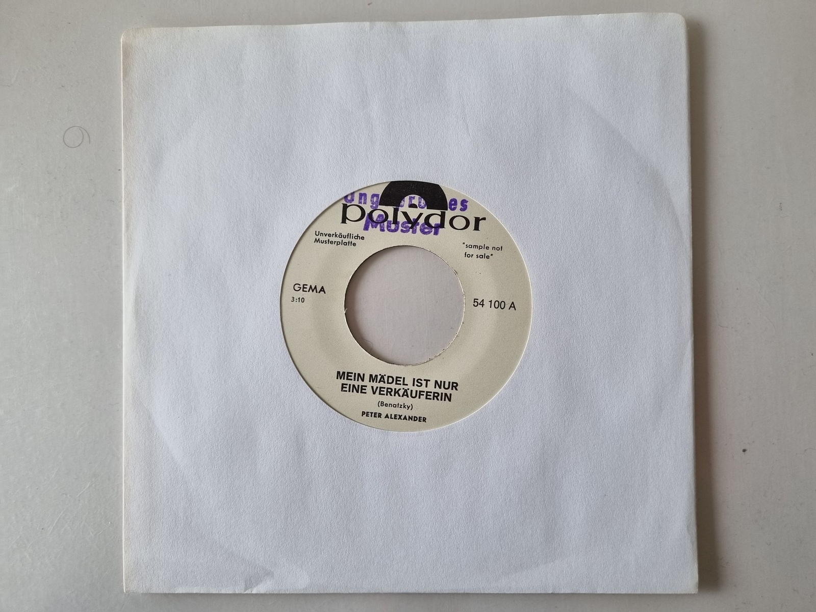 Peter Alexander - Mein Mädel ist nur eine Verkäuferin 7'' Vinyl Germany