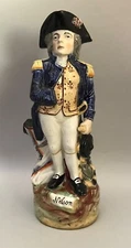 TOBY JUG, POTTERY, LORD NELSON TITLED. STAFFORDSHIRE 19TH CENTURY.