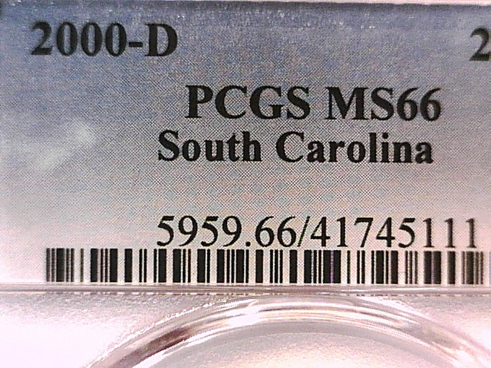 2000 D Washington State Quarter PCGS MS 66 South Carolina 41745111 - Image 3 of 3