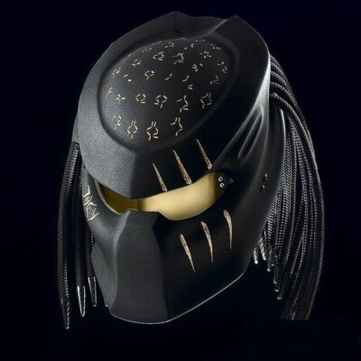 NEW PREDATOR MOTORCYLE HELMET GOLDEN CRACK (DOT & ECE CERTIFIED)
