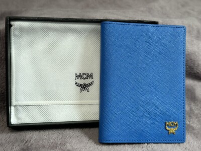 MCM ケース 青色 ロゴ入り MCM Passport Holder Blue Brand New In Box With Dust Bag | eBay