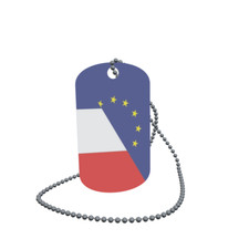 Dog Tag Flag Bunting Europe-France Dog Tag Aluminium 30 x 50mm