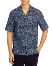 Paul Smith Organic Cotton Flower Print Slim Fit Camp Shirt Size Small New