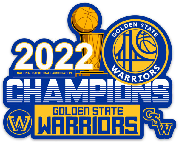 Golden State Warriors 2022 Champions NBA Classic logo type Die-cut STICKER