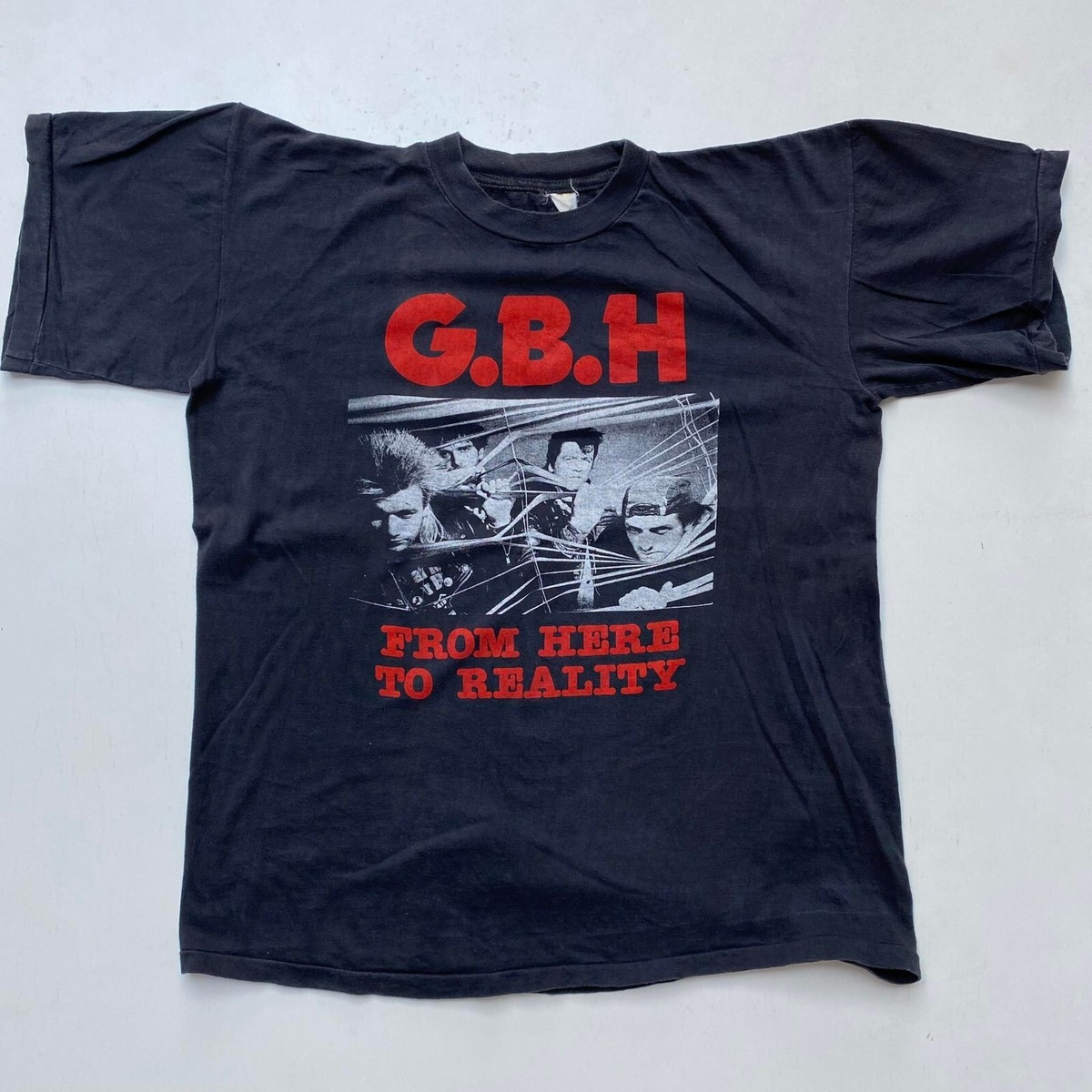 Rare Vintage 90s Charged GBH From Here To reality Rock Band Tshirt