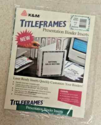 Titleframes presentation binder inserts; Green Marble