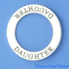 Daughter Affirmation 925 Solid Sterling Silver Circle Charm Band Pendant